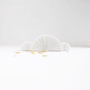 White and gold fan barrette - N°08 2