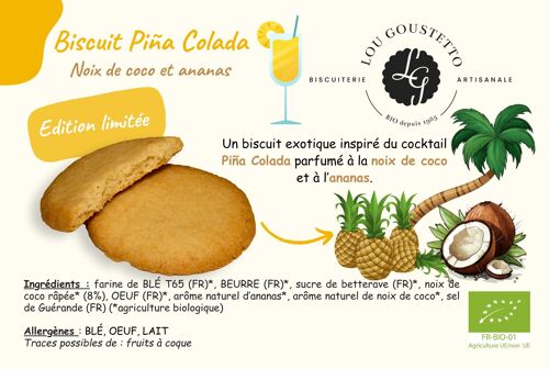 Fiche produit plastifiée - Biscuit Piña Colada