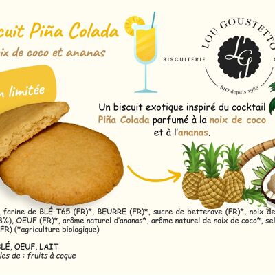 Ficha de producto laminada - Galleta Piña Colada