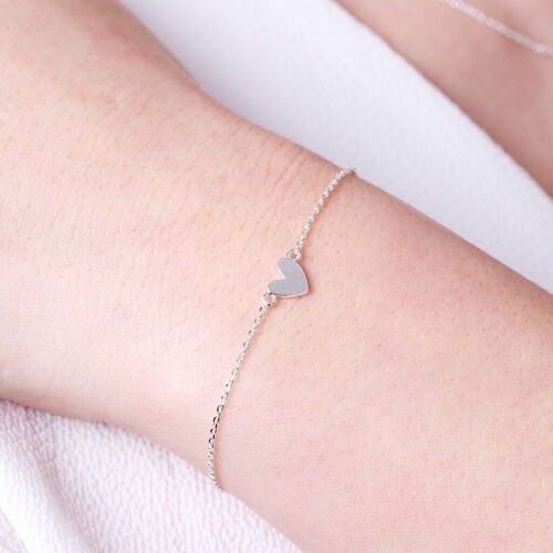 Shiny Heart Bracelet In Silver
