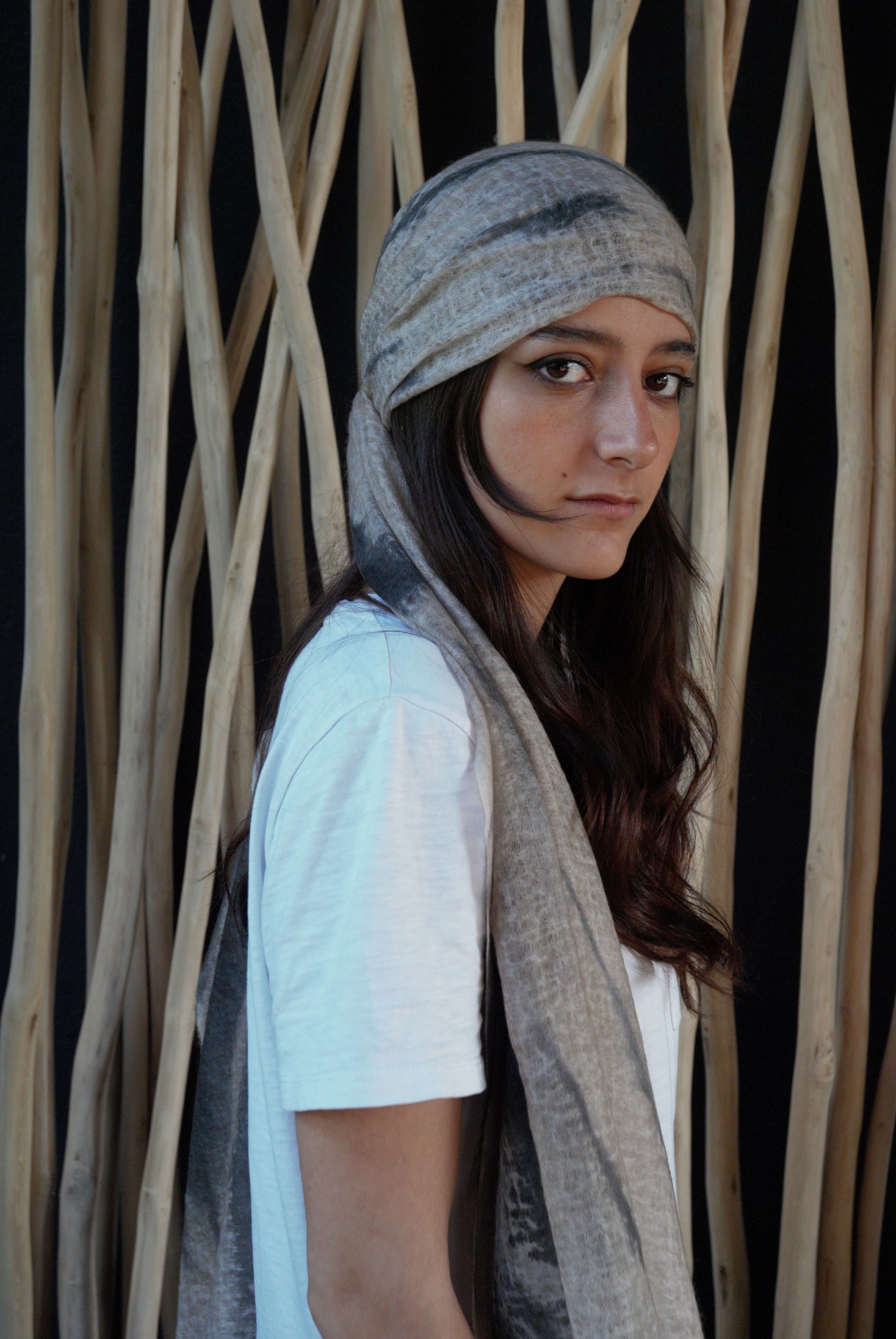 Stola 100% cashmere dipinta a mano