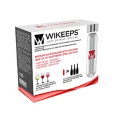 10 * Cartuchos Wikeeps - Vino Tranquilo - Argón + CO2