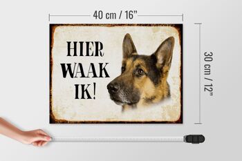 Panneau en bois avec inscription « Dutch Here Waak ik Shepherd Dog » 40x30 cm 4