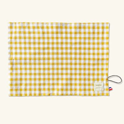 Mantel individual para colorear - colorante Unicornio lavable y reutilizable - Vichy amarillo