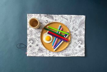 Set de table à colorier - Coloriages Igloo lavables et réutilisables - Vichy Jaune 6