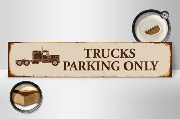 Panneau de rue en bois 46x10cm, panneau de stationnement pour camions uniquement, panneau beige 2