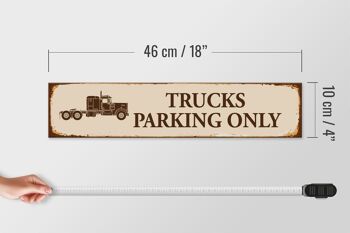 Panneau de rue en bois 46x10cm, panneau de stationnement pour camions uniquement, panneau beige 4