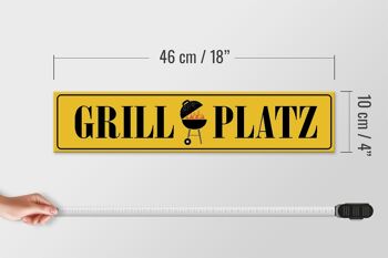 Panneau en bois panneau de rue 46x10cm grill place grill panneau jaune 4