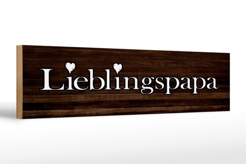 Holzschild Spruch 46x10cm Lieblingspapa Papa Herz Familie Dekoration