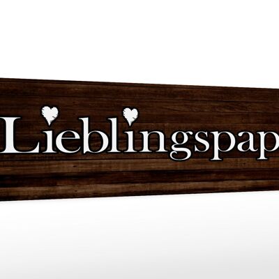 Holzschild Spruch 46x10cm Lieblingspapa Papa Herz Familie Dekoration