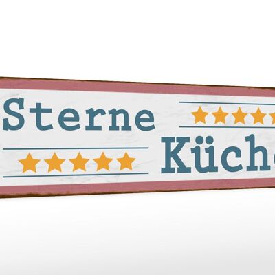 Holzschild Spruch 46x10cm 5 Sterne Küche Geschenk Dekoration