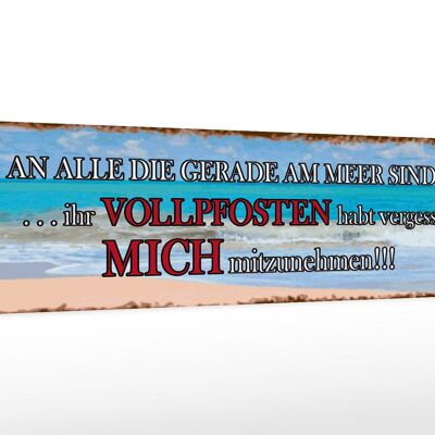 Holzschild Spruch 46x10cm an alle die gerade am Meer sind Dekoration