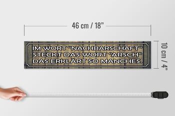 Panneau en bois disant 46x10cm dans le mot décoration cul quartier 4