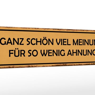 Holzschild Spruch 46x10cm ganz schön viel Meinung für so Dekoration