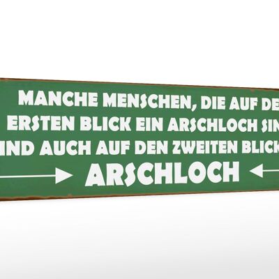 Holzschild Spruch 46x10cm manche Menschen Arschloch Dekoration