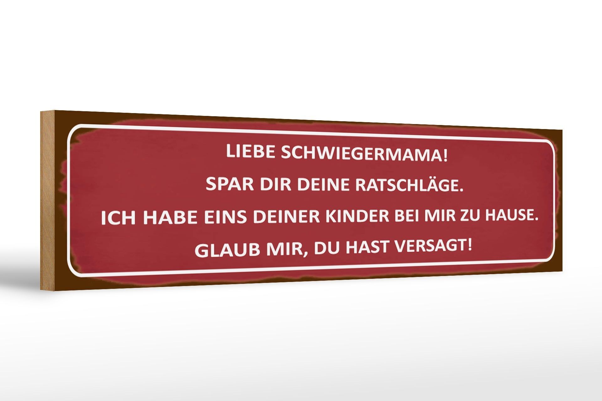 Cartello in legno con scritta "Cara suocera, salva te stessa", decorazione 46x10 cm