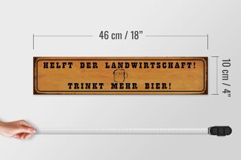 Panneau en bois indiquant 46x10cm, aide à l'agriculture, à boire, à décorer de la bière 4