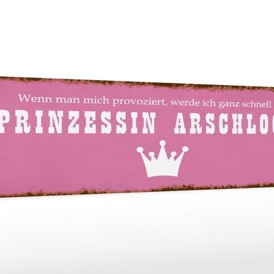 Holzschild Spruch 46x10cm ich zu Prinzessin Arschloch Dekoration