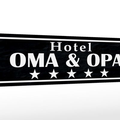 Holzschild Spruch 46x10cm Hotel Oma Opa 5 Sterne Dekoration Geschenk