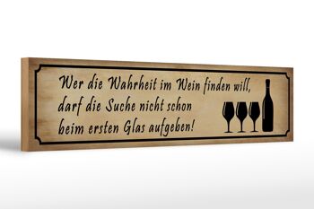 Panneau en bois 46x10cm qui veut trouver la vérité dans la décoration du vin 1