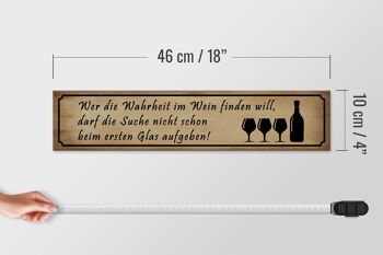 Panneau en bois 46x10cm qui veut trouver la vérité dans la décoration du vin 4