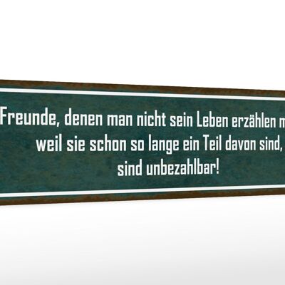 Holzschild Spruch 46x10cm Freunde sind unbezahlbar Dekoration