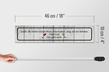 Panneau en bois disant 46x10cm personnes versant du vin décoration 4