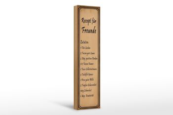 Panneau en bois disant 10x46cm recette pour les amis décoration sac de rire 1