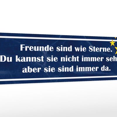 Holzschild Spruch 46x10cm Freunde wie Sterne sind immer da Dekoration