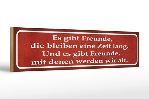 Holzschild Spruch 46x10cm es gibt Freunde mit denen alt Dekoration