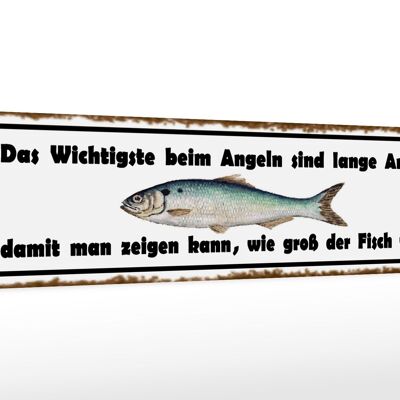 Holzschild Spruch 46x10cm das wichtigste beim Angeln sind Dekoration