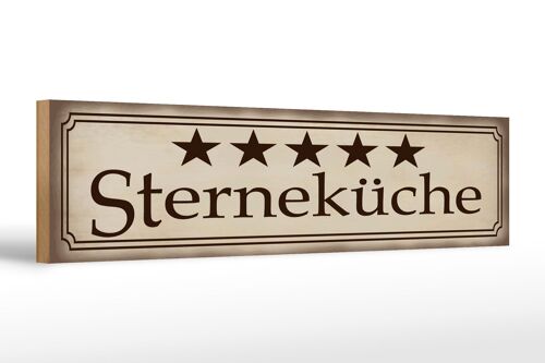 Holzschild Spruch 46x10cm 5 Sterneküche 5 Sterne