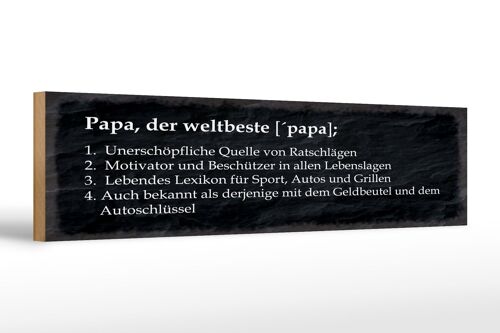 Holzschild Spruch 46x10cm Papa der weltbeste Beschützer Dekoration