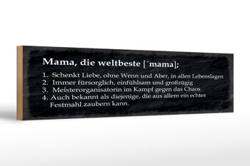 Panneau en bois disant 46x10cm Mama the world's best give love decoration 1