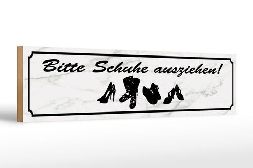 Holzschild Spruch 46x10cm bitte Schuhe ausziehen Geschenk Dekoration