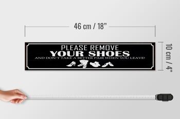 Panneau en bois disant 46x10cm veuillez retirer vos chaussures décoration 4