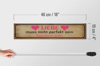 Panneau en bois disant 46x10cm L'amour ne doit pas nécessairement être parfait, c'est une décoration 4