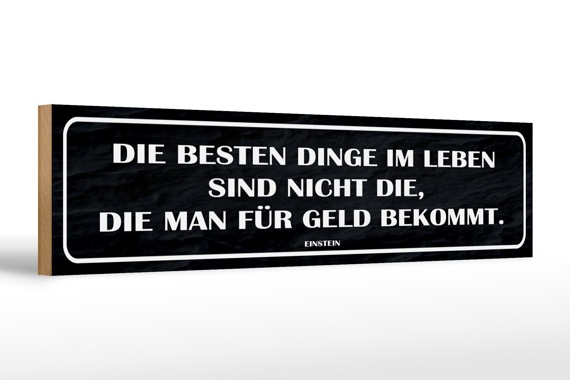 Cartel de madera que dice 46x10cm Las mejores cosas no son para decoración de dinero.