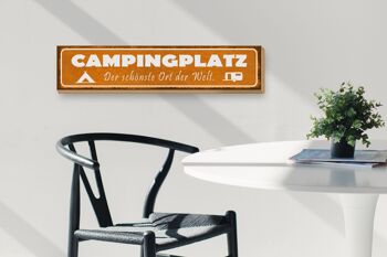 Panneau en bois disant 46x10cm camping le plus bel endroit décoration 3