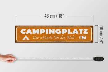 Panneau en bois disant 46x10cm camping le plus bel endroit décoration 4