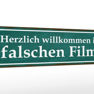 Cartello in legno con scritta "Benvenuto nella decorazione del film" 46x10 cm