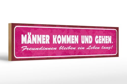 Holzschild Spruch 46x10cm Männer kommen gehen Freundinnen Dekoration