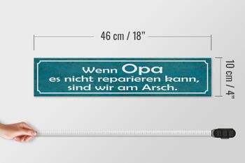 Panneau en bois disant 46x10cm Papy ne le répare pas, on est foutus déco 4