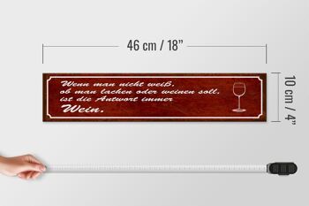 Panneau en bois disant 46x10cm si tu ne sais pas réponse décoration vin 4