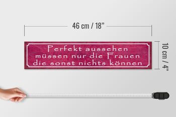 Panneau en bois disant 46x10cm Seules les femmes sont parfaites en décoration 4