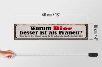 Panneau en bois disant 46x10cm pourquoi la bière est meilleure que la décoration des femmes 4