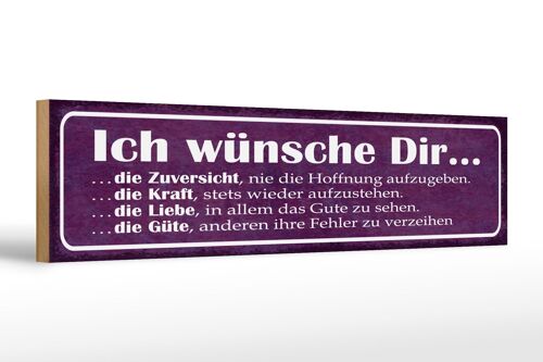 Holzschild Spruch 46x10cm ich wünsche dir Kraft Liebe Güte Dekoration
