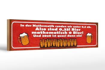 Panneau en bois indiquant 46x10cm 0,33l bière mathématique 0 décoration de bière 1