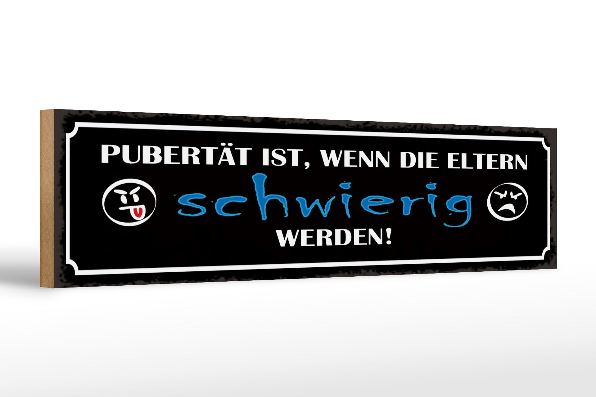 Cartello in legno con scritta "pubertà" 46x10 cm quando i genitori sono difficili da decorare