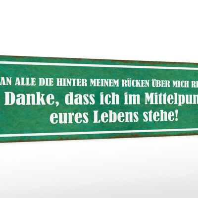 Holzschild Spruch 46x10cm die hinter meinem Rücken reden Dekoration